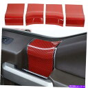 trim panel 4xインナードアハンドルパネルトリムカバーフォードF150 2015+アクセサリー用の赤いカーボン 4X Inner Door Handl...