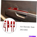 trim panel シボレーソニックQTY4レッドカーボンファイバーインテリアウィンドウリフトパネルカバートリム用 For Chevrolet Sonic Q...
