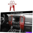 trim panel フォードF150 2015-2020のレッドカーボンファイバー中央コントロールパネルフレームカバートリム Red Carbon Fiber...