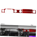 trim panel 5PCS REDカー??ボンファイバーダッシュボードパネルFord Mustang 2005-09のトリムカバー 5Pcs Red Car...