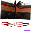 trim panel 4PCSレッドカーボンファイバーインテリアドアパネルカバーカバーアルファロメオジュリア17-19 4Pcs Red Carbon Fibe...