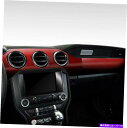trim panel 5PCSカーコンソールダッシュボードパネルトリムカバーステッカー装飾レッドカーボンファイバー 5pcs Car Console Dashb...