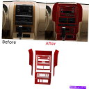 trim panel Ford Explorer 08-10用のCD Bパネルトリム付き16x Red Carbon Fiber Centerコンソール 16x...
