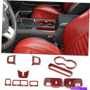 trim panel 09-14ダッジチャレンジャーのためのレッドカーボンファイバーフルセットインテリア飾りトリムキット Red Carbon Fiber Fu...