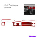 trim panel フォードマスタング2005-2009レッドカーボンファイバーインテリアコンソールパネルカバートリム For Ford Mustang 20...
