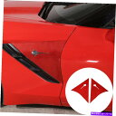 trim panel コルベットC7 2014-2019用のレッドカーボンファイバーサイドフェンダーベントトリムパネルステッカー Red Carbon Fibe...