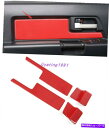 trim panel トヨタFJクルーザーのレッドカーボンファイバーインテリアドアパネルカバートリム2007-2020 Red Carbon Fiber Int...