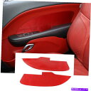 trim panel 2PCSインナードアパネル装飾ダッジチャレンジャー2015+レッドカーボンファイバーのためのステッカー 2pcs Inner Door P...