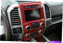 trim panel Ford F-150 F150 17-21用のレッドカーボンファイバーセンターコンソールナビゲーションパネルトリム Red Carbon ...
