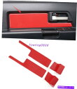 trim panel トヨタFJクルーザーのレッドカーボンファイバードアストライプ装飾カバーパネル07-20 Red Carbon Fiber Door Str...
