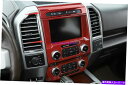 trim panel Ford F-150 F150 17-21用のレッドカーボンファイバーセンターコンソールナビゲーションパネルトリム Red Carbon ...