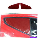 trim panel フォードマスタング2015-21レッドカーボンファイバーサイドウィンドウルーバーシャ??ッターカバートリム For Ford Mustan...