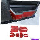 trim panel 車のドアアンチキックパネルトリム装飾ステッカーダッジラム10-15レッドカーボンファイバー Car Door Anti-Kick Pane...