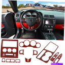 trim panel ダッジチャレンジャーレッドカーボンファイバー用の11xフルセットインテリア装飾トリムキット 11X Full Set Interior D...