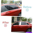 trim panel フィット15-20 W205 C300 C43 6PCSアルミニウムクロムシルバーピラーパネルウィンドウトリム Fits 15-20 W2...