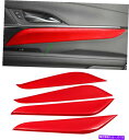 trim panel レッドカーボンファイバースタイル内側ドアパネルの装飾カバーキャデラックCT4 20-22のトリム Red Carbon fiber sty...