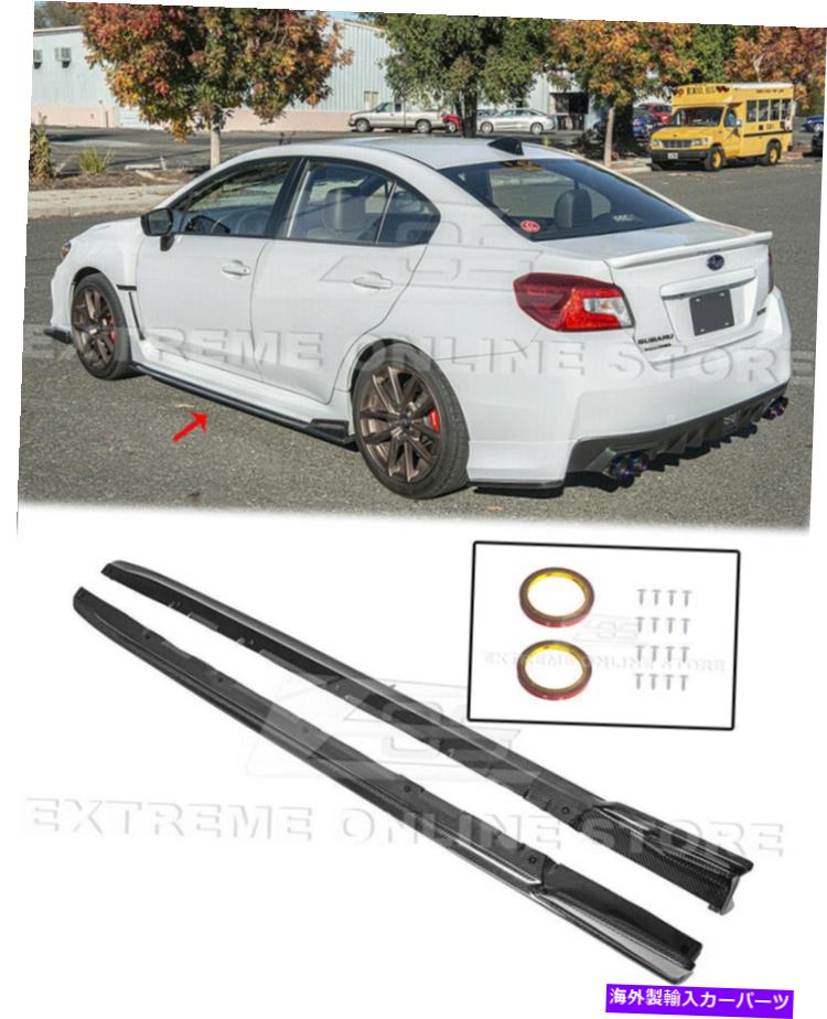 trim panel 15-up subaru wrx sti csバージョン2スタイルの拡張機能のためのカーボンファイバーサイドスカート CARBON FIBER Side Skirts For 15-Up Subaru WRX STi CS Version 2 Style Extensions