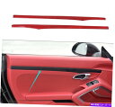 trim panel ポルシェ911 2013-2018レッドカーボンファイバーインテリアカードアパネルカバートリム For Porsche 911 2013-...