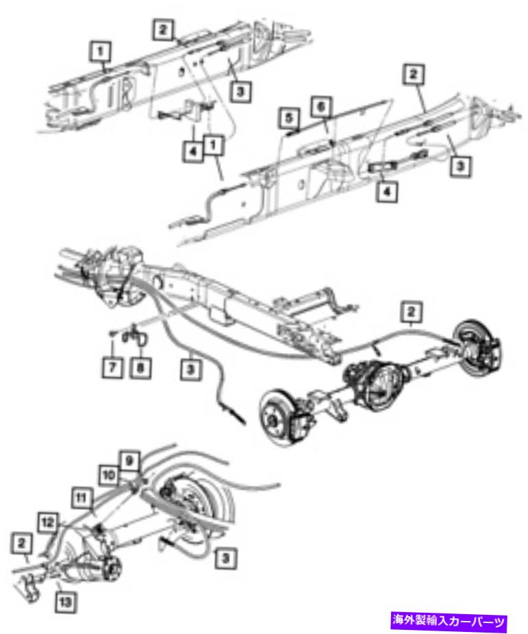 Brake Cable 本物のモーパーパーキングブレーキケーブルフロント52122433AB Genuine MOPAR Parking Brake Cable Front 52122433AB