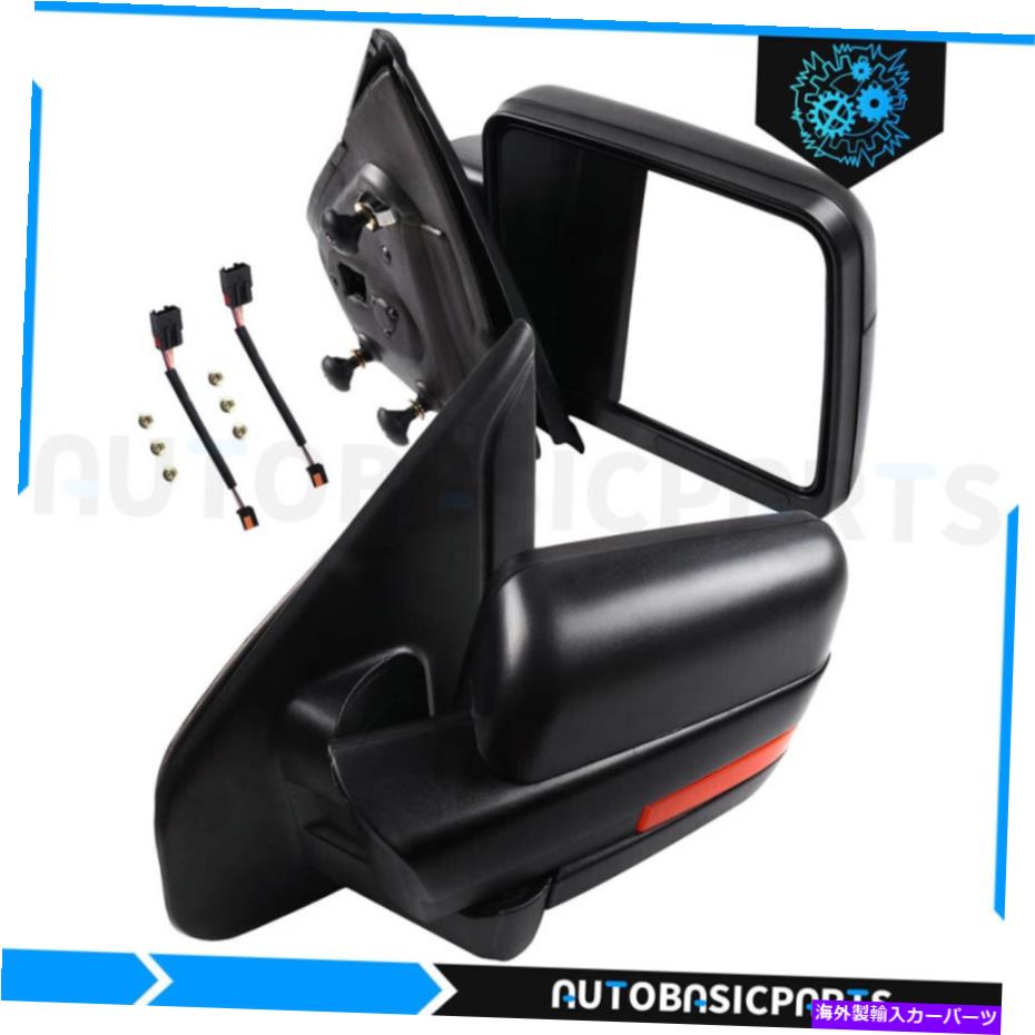USミラー 2004-2014 Ford F-150マニュアルフォールドパワー加熱ミラー左右ブラック1ペア For 2004-2014 Ford F-150 Manual Fold Power Heated Mirror Left Right Black 1 Pair