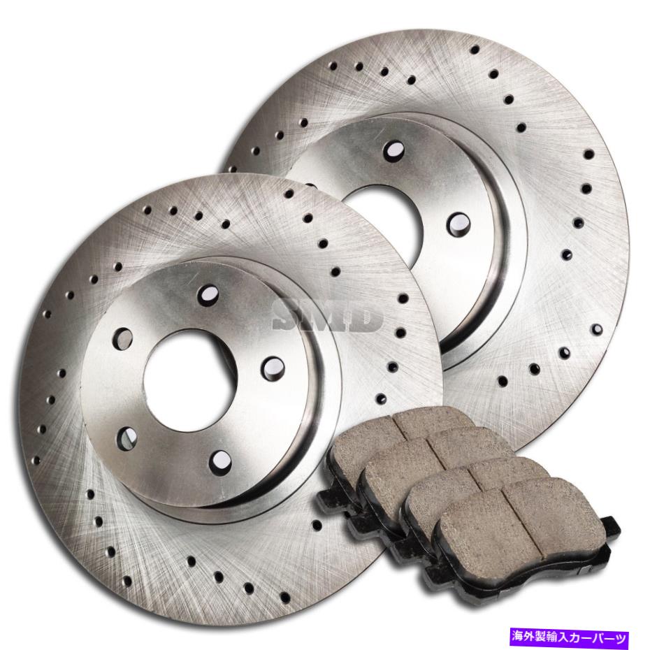 brake disc rotor A0606 Fit 2004 2005 Honda Civic Si Front Cross Drilled Brake Rotorsセラミックパッド A0606 FIT 2004 2005 Honda Civic Si FRONT Cross Drilled Brake Rotors Ceramic Pads
