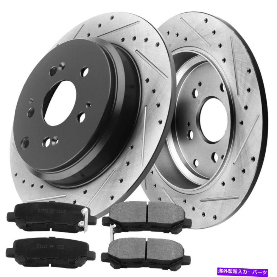 brake disc rotor リア（2）ブレーキローター +（4）ホンダパイロットオデッセイアキュラMDX ZDX F2のブレーキパッド Rear (2) Brake Rotors + (4) Brake Pads For Honda Pilot Odyssey Acura MDX ZDX f2