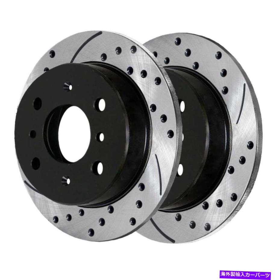 brake disc rotor 1992-1995 1999-2000 CIVIC 1989 Accord Rear Drilledスロットブレーキローターペア For 1992-1995 1999-2000 Civic 1989 Accord Rear Drilled Slotted Brake Rotor Pair