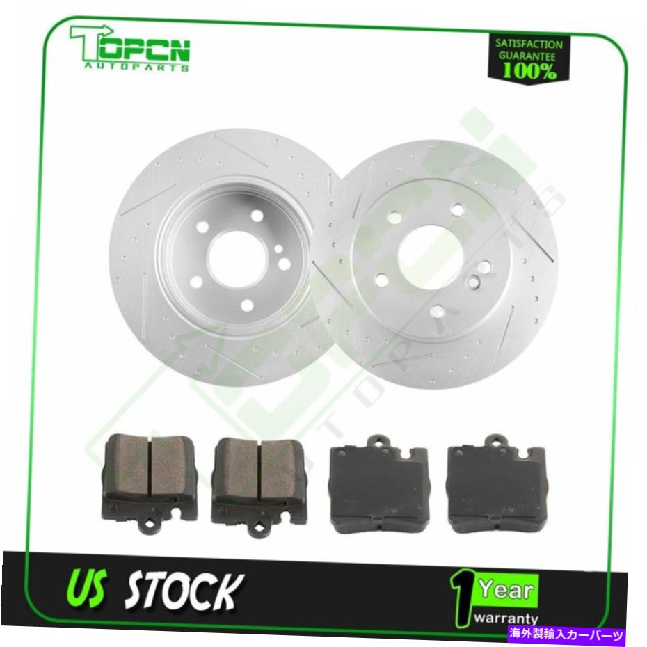 brake disc rotor 륻ǥ٥E300 1998-1999Ѥ4xߥå֥졼ѥåɤ2xꥢ 4X Ce...