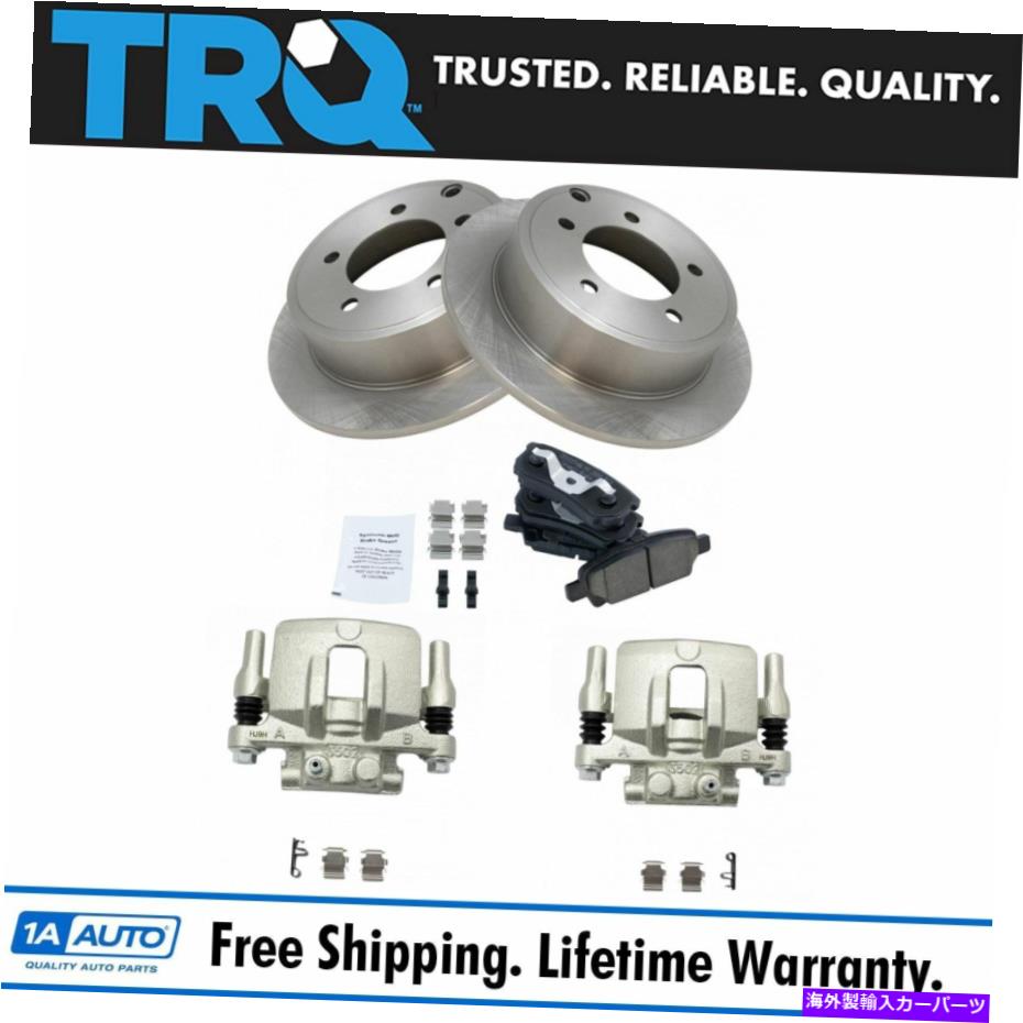 brake disc rotor TRQリアセミメタリックディスクブレーキパッドローター＆キャリパーキットクライスラーnew TRQ Rear Semi-Metallic Disc Brake Pads Rotors & Calipers Kit for Chrysler New