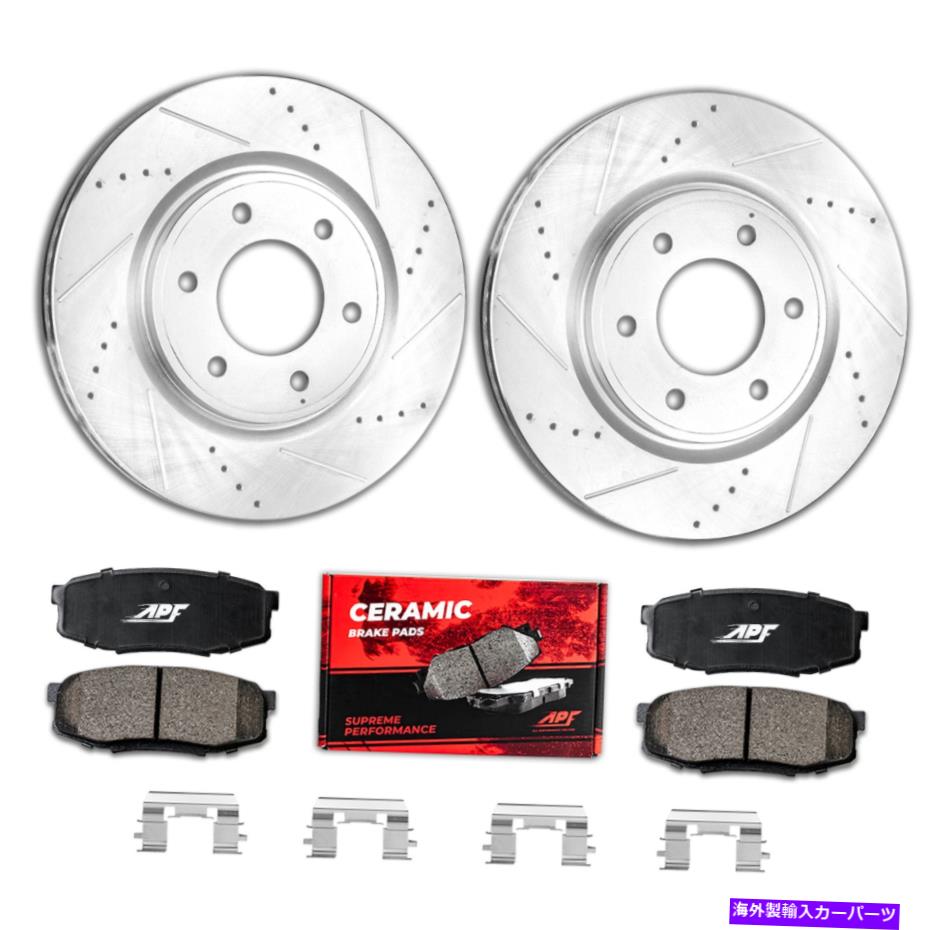 brake disc rotor リア亜鉛ドリル/スロットブレーキローター +セラミックパッドSaab 9-4x 2011-2011 Rear Zinc Drill/Slot Brake Rotors + Ceramic Pads for Saab 9-4X 2011-2011