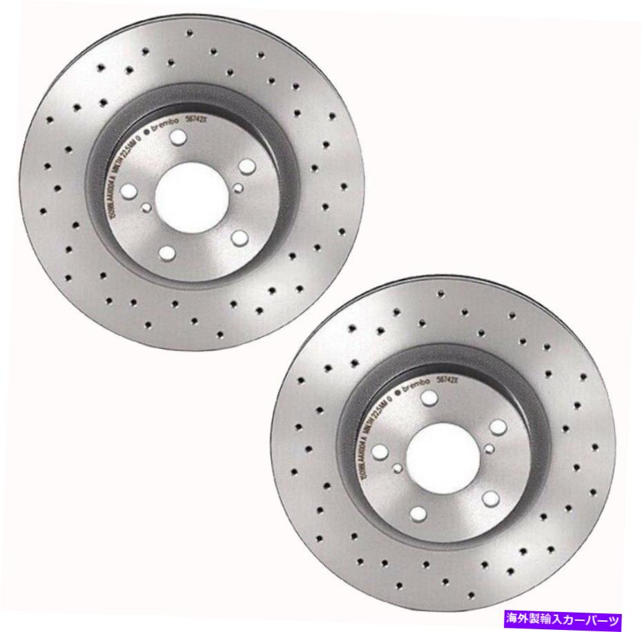 brake disc rotor ペアセットフロントブレンボXtraドリルドブレーキディスクローターのSaab 92xスバルアウトバック Pair Set Front Brembo Xtra Drilled Brake Disc Rotors for Saab 92X Subaru Outback