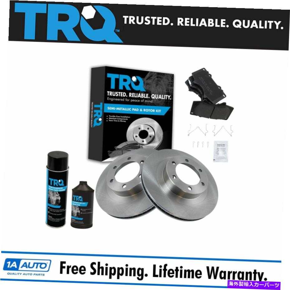 brake disc rotor トヨタレクサス用の化学物質付きTRQフロントセミメタリックブレーキパッド＆ローターキット TRQ Front Semi Metallic Brake Pad & Rotor Kit w/Chemicals for Toyota Lexus