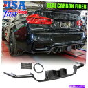 海外製 エアロパーツ BMW F80 M3 F82 F83 M4 2015-2019用のカーボンファイバーリアバンパーディフューザーリップW/ LED W/ L...