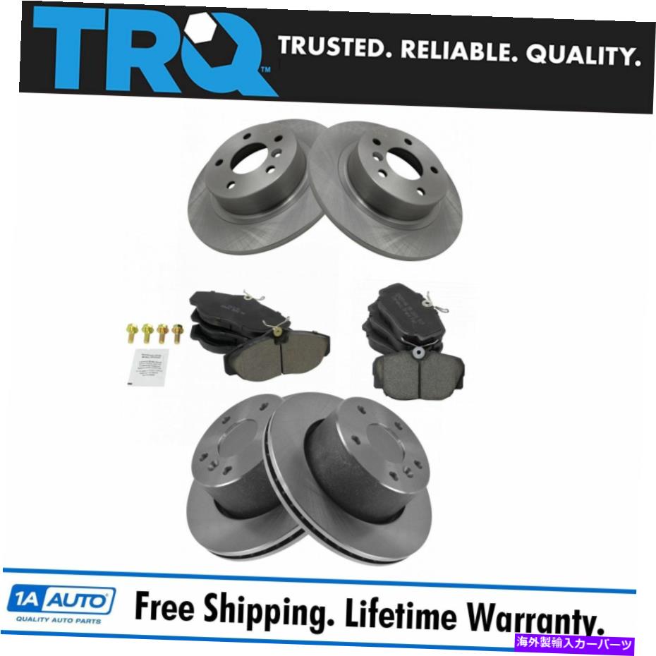 brake disc rotor TRQフロント＆リアセラミックブレーキパッドとローターキットランドローバー用の液体w/液体 TRQ Front & Rear Ceramic Brake Pad and Rotor Kit w/Fluids for Land Rover overy
