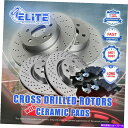 brake disc rotor フロント+リアクロスドリルローターとセラミックパッド用(2004-2008)トヨタソララ Front+Rear Cross Drilled Rotors & Ceramic Pads for (2004-2008) Toyota Solara(2)