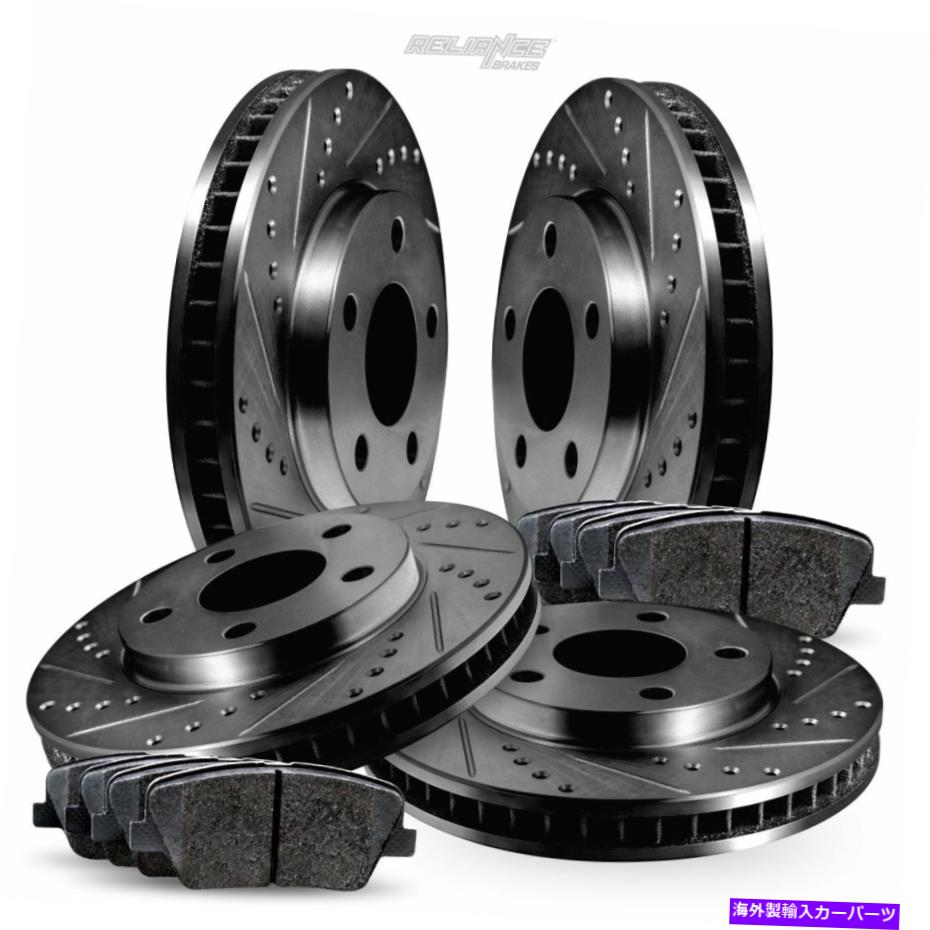 brake disc rotor フルキット 黒いドリルスロットローターとセラミックパッドBBCC.67075.02 FULL KIT Black Drilled Slotted Rotors and Ceramic Pads BBCC.67075.02