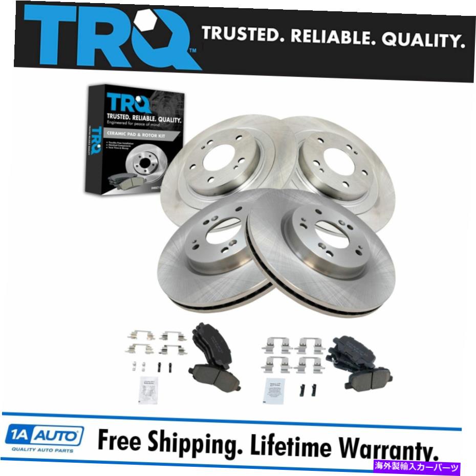 brake disc rotor TRQフロント＆リアプレミアムPOSIセラミックディスクブレーキパッド＆ローターキットアウトランダー用 TRQ Front & Rear Premium Posi Ceramic Disc Brake Pads & Rotors Kit for Outlander