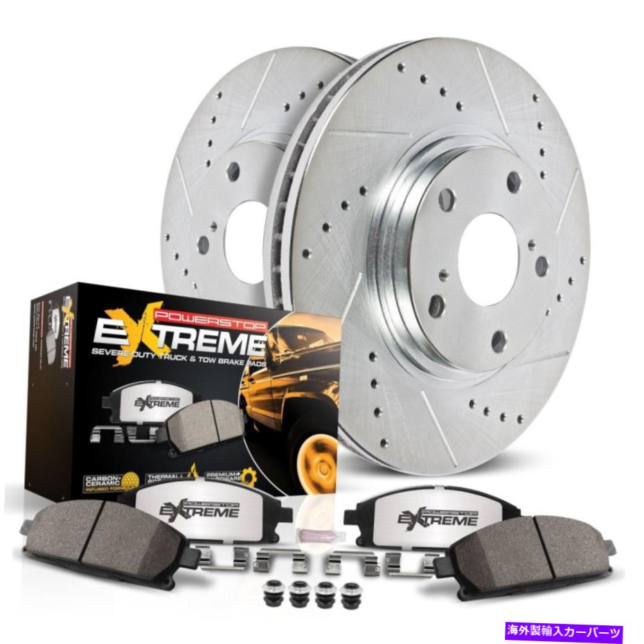 brake disc rotor K5244-36 PowerStop 2ホイールセットブレーキディスク＆パッドキット町と国の前面 K5244-36 Powerstop 2-Wheel Set Brake Disc & Pad Kits Front for Town and Country