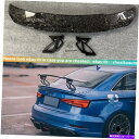 海外製 エアロパーツ アウディ2014-20 A3 S3 RS3 GTスタイルFORGEDカーボンファイバーリアトランクスポイラーウィング用 For Audi ...