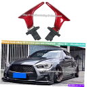 海外製 エアロパーツ Infiniti Q50 Q60 14-21 REDカー??ボンファイバーステアリングホイールシフトパドルシフター For Infinit...