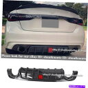 海外製 エアロパーツ Infiniti Q50 18-20チューニングW/ LEDカーボンファイバールックリアバンパーディフューザーリップ For Infini...