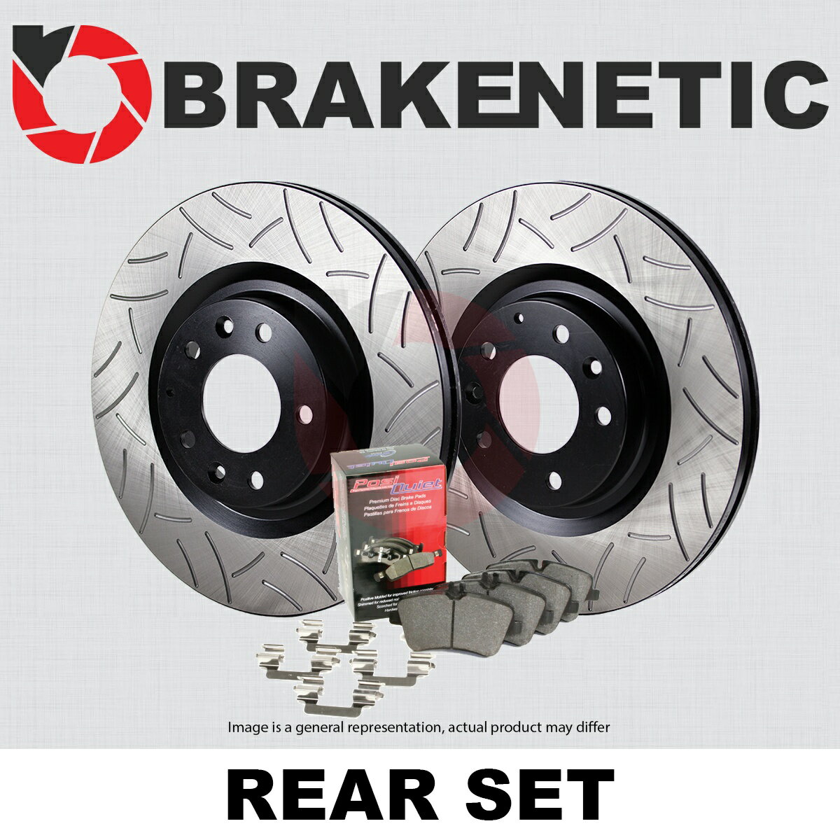 brake disc rotor [リア] Brakenetic Premium GT Slot Brake Discortors + Posi静かなパッドBPK93823 [REAR] BRAKENETIC PREMIUM GT SLOT Brake Disc Rotors + POSI QUIET Pads BPK93823
