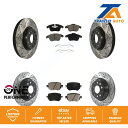 brake disc rotor フロントリアコートドリルスロットディスクブレーキローターアウディQ3クアトロ用セラミックパッドキット Front Rear C...