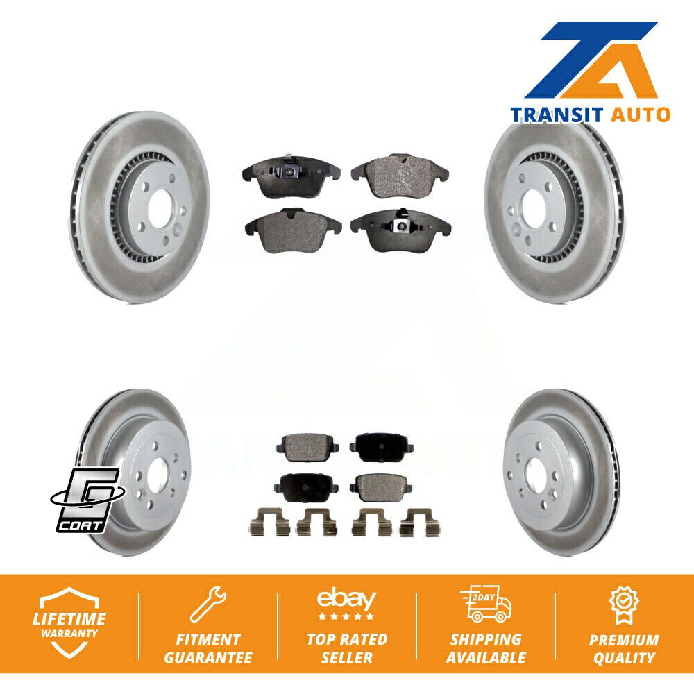 brake disc rotor 2008年から2011年のランドローバーLR2のフロントリアコーティングディスクブレーキローターセラミックパッドキット Front Rear Coated Disc Brake Rotors Ceramic Pad Kit For 2008-2011 Land Rover LR2