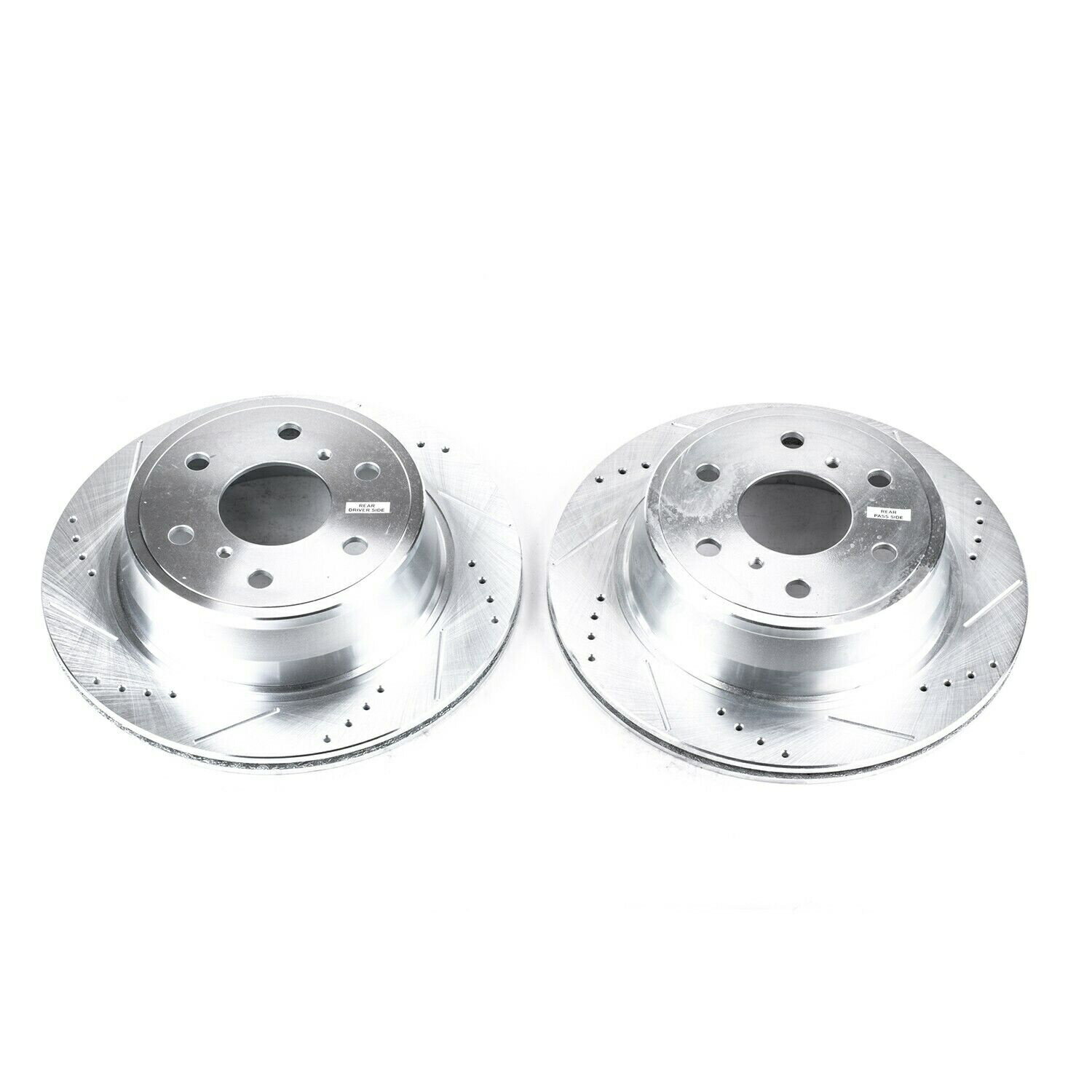 brake disc rotor パワーストップ - エスカレード用のリアドリル、スロット、亜鉛メッキブレーキローターペア Power Stop - Rear Drilled, Slotted and Zinc Plated Brake Rotor Pair for Escalade