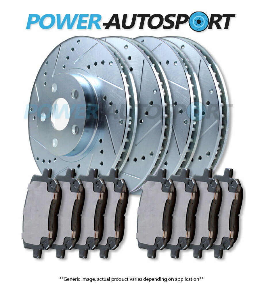 brake disc rotor ʥե +ꥢŸɥ륹åȥåȥå֥졼 +ߥåѥå56633pk (FRONT + REAR) POWER DRILLED SLOTTED PLATED BRAKE ROTORS + CERAMIC PADS 56633PK