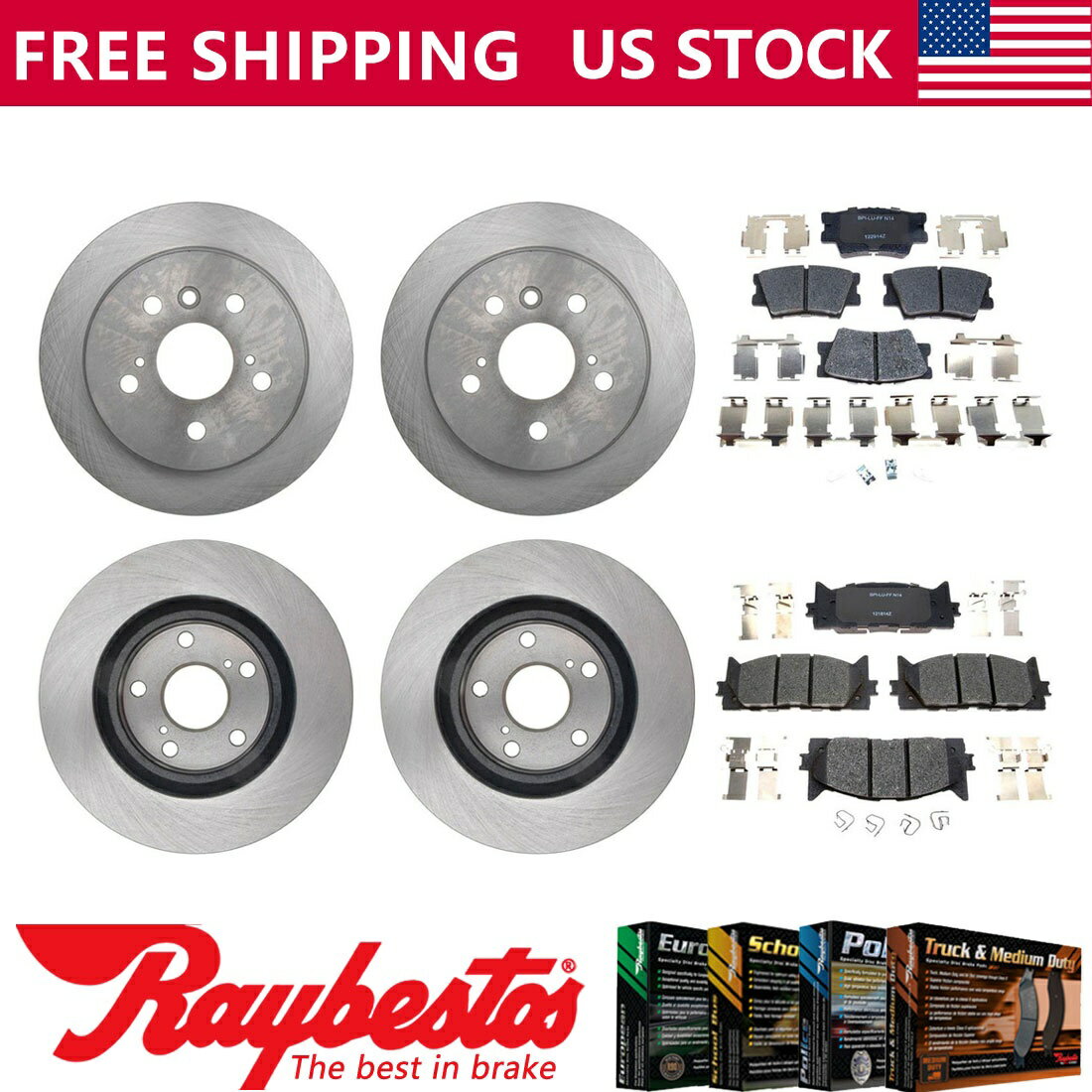 brake disc rotor 2011年トヨタカムリフロントリアブレーキローターとセラミックブレーキパッド - レイベスト For 2011 Toyota Camry Front Rear Brake Rotors & Ceramic Brake Pads - Raybestos