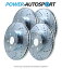 brake disc rotor ʥե+ꥢ˥ѥѥեޥ󥹥ɥ륹åȥåȥå֥졼ǥ103212ps (FRONT+REAR) POWER PERFORMANCE DRILLED SLOTTED PLATED BRAKE DISC ROTORS 103212PS