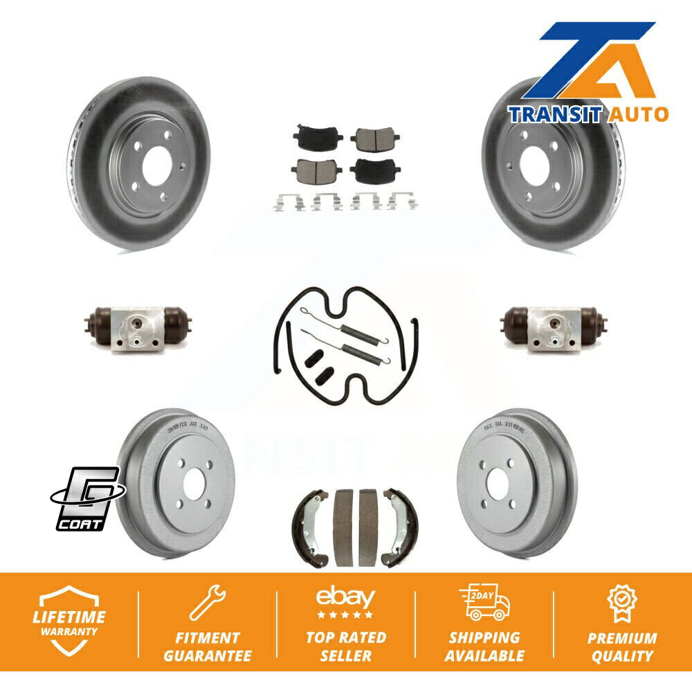 brake disc rotor ポンティアック追跡用のフロントリアコートディスクブレーキローターセラミックパッドドラムキット(9PC) Front Rear ...