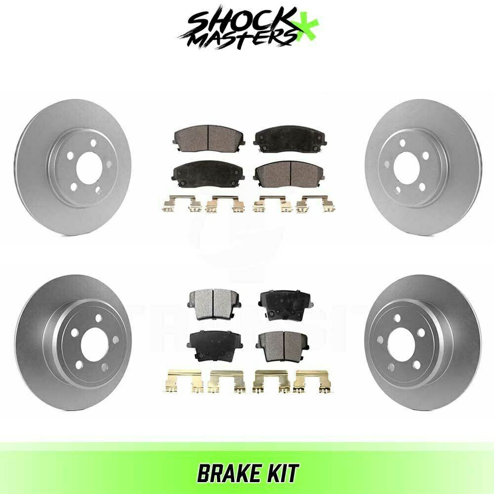 brake disc rotor 2007年から2008年のダッジマグナムのフロント＆リアセラミックブレーキパッド＆コーティングローターキット Front & Rear Ceramic Brake Pad & Coated Rotor Kit for 2007-2008 Dodge Magnum